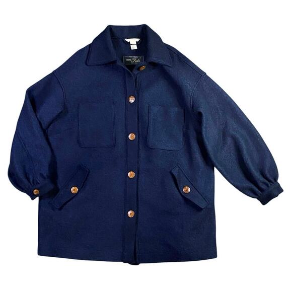 H&M Jackets & Blazers - Nova Fides x H&M Italian Wool Navy Blue Barn Jacket - 12